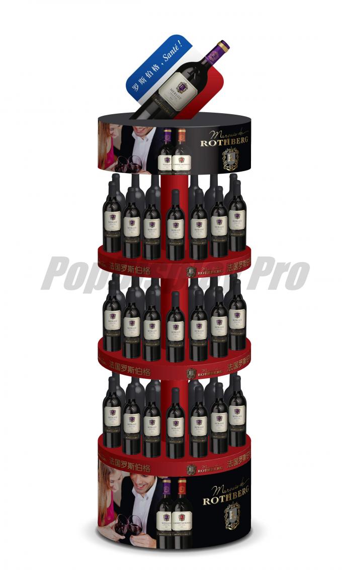 Paper Foamex Floor Standee Display Supportive Backing for Red Wine