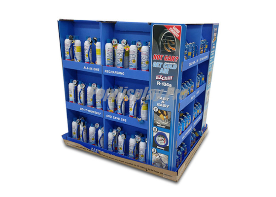 Eco Friendly Cardboard Pallet Display , 3 Way Cardboard Store Displays With Shelf