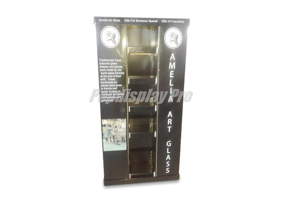 4-way Displaying Floor Cardboard Pallet Stand For Glass Arts Crystal Ball Gifts Holding 4-shelf Each Side